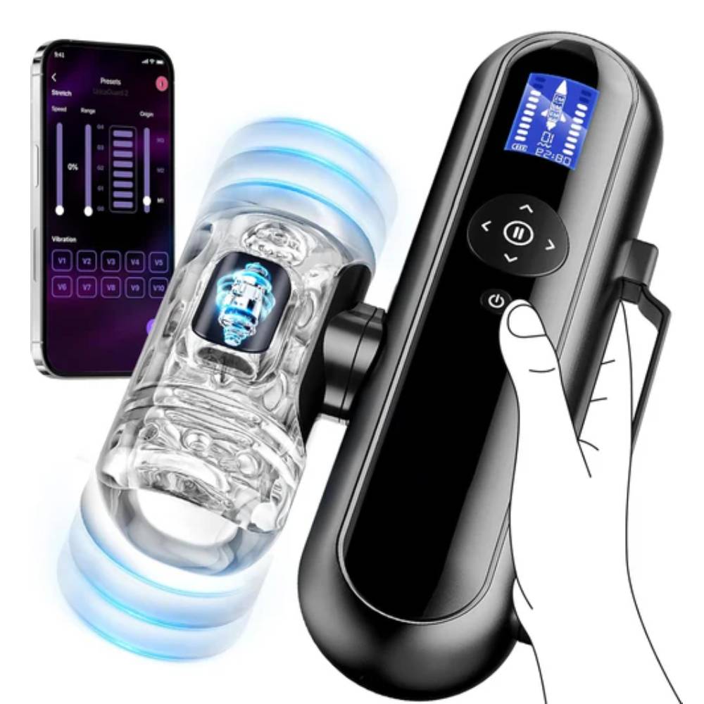 AI APP Control Automatic Masturbator Blowjob with 10 Thrusting & 10 Vibrating Speeds