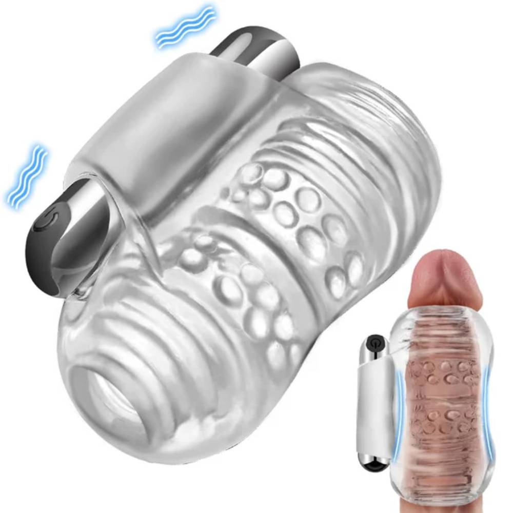 360°All-Around Wrapping Penis Trainer Glans Massager with 10 Vibration Modes