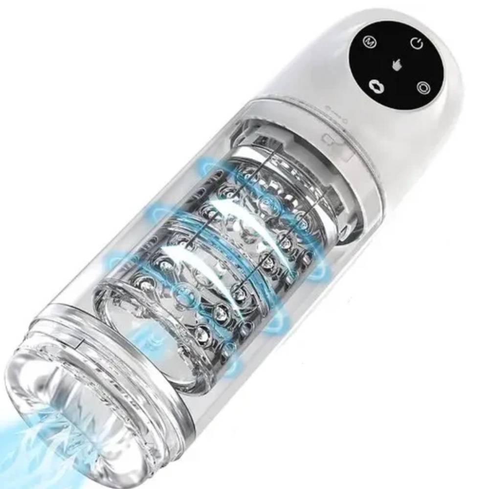 4 IN 1 Automatic Masturbator Penis Pump with 7 Rhythmic Suction & 7 Rotation Modes