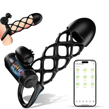 Electric Penis Trainer Vibrator Sleeve Glans Stimulation with 10 Vibration Modes