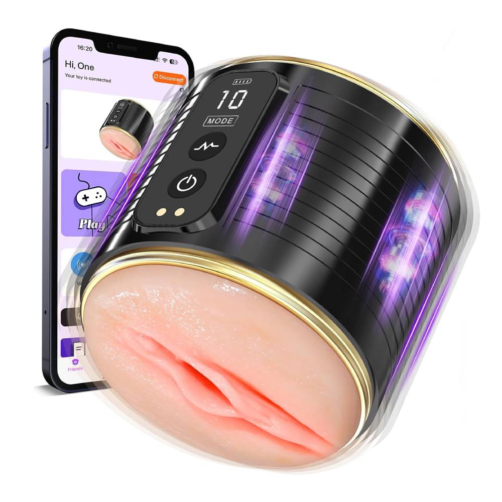 Open Ended App Control Penis Trainer Vibrator Stroker Masturbator with 10 Vibrations