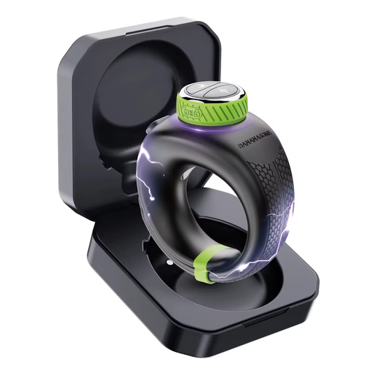 E-stim Penis Trainer Vibrator Cock Ring Masturbator with 10 Vibrations & Electro Shocks