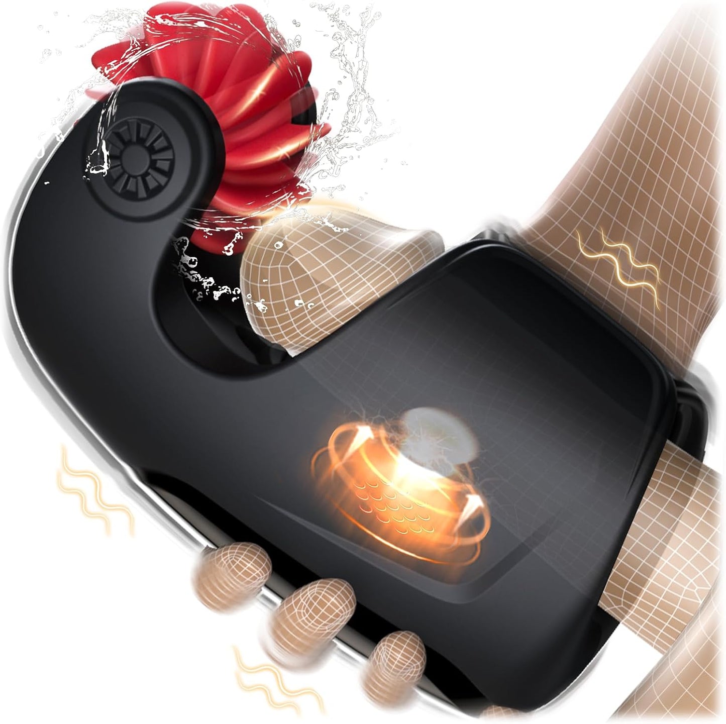 Automatic Masturbator Penis Trainer Vibrator with 10 Tongue-Licking Tapping Vibrating Modes