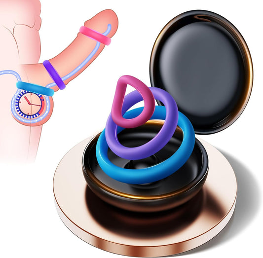 3 Pcs Multi-Coloured Different Sizes Penis Ring Cockring Cock Stimulator