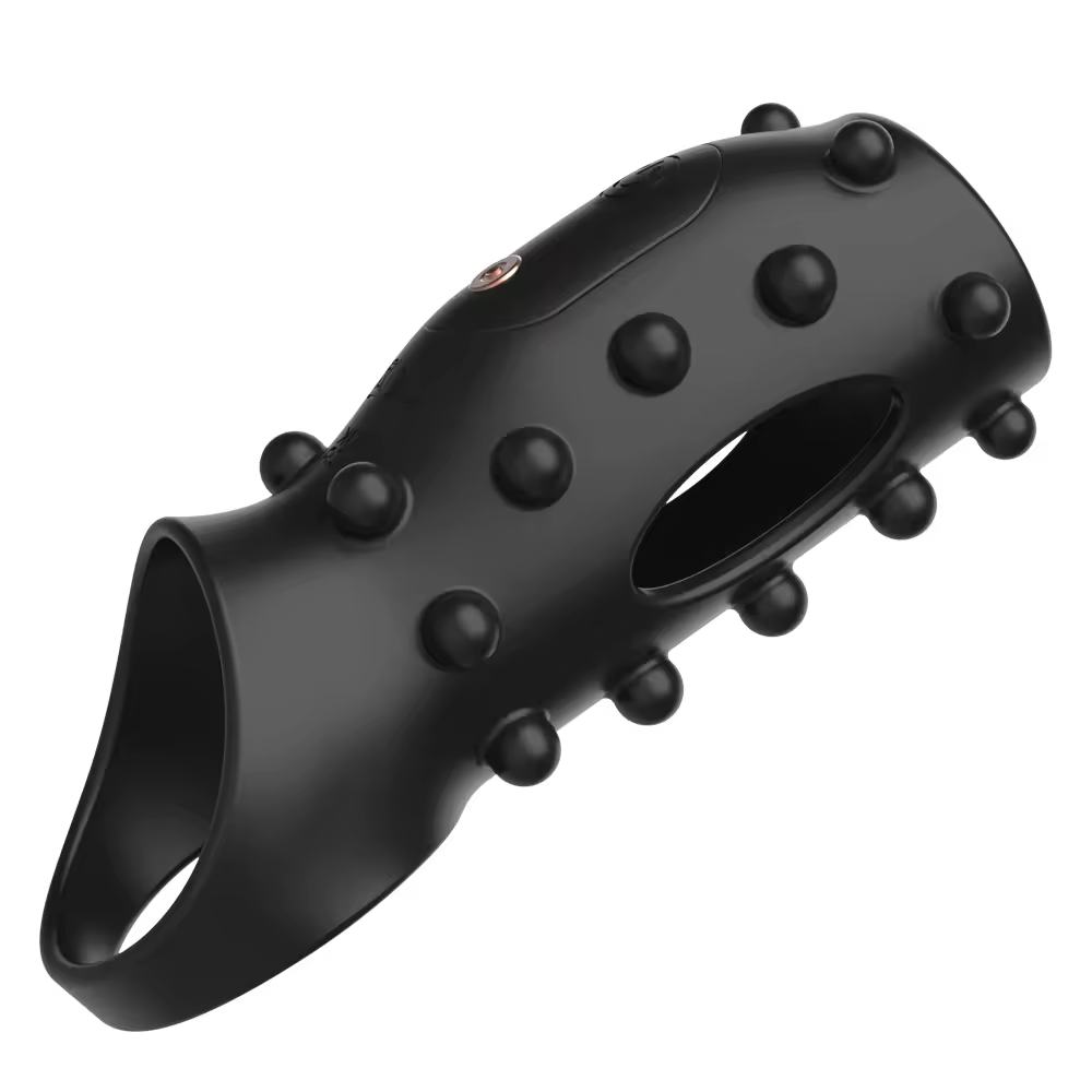 360° Soft Beads Rubbing Penis Trainer Cock Ring Stimulator with 10 Vibration Modes