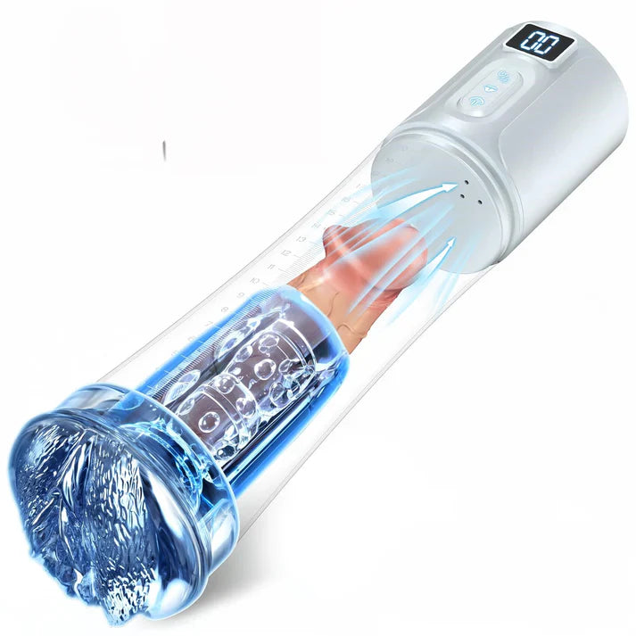 Electric Penis Pump Vacuum Cylinder Extender Masturbator with 6 Suction Modes