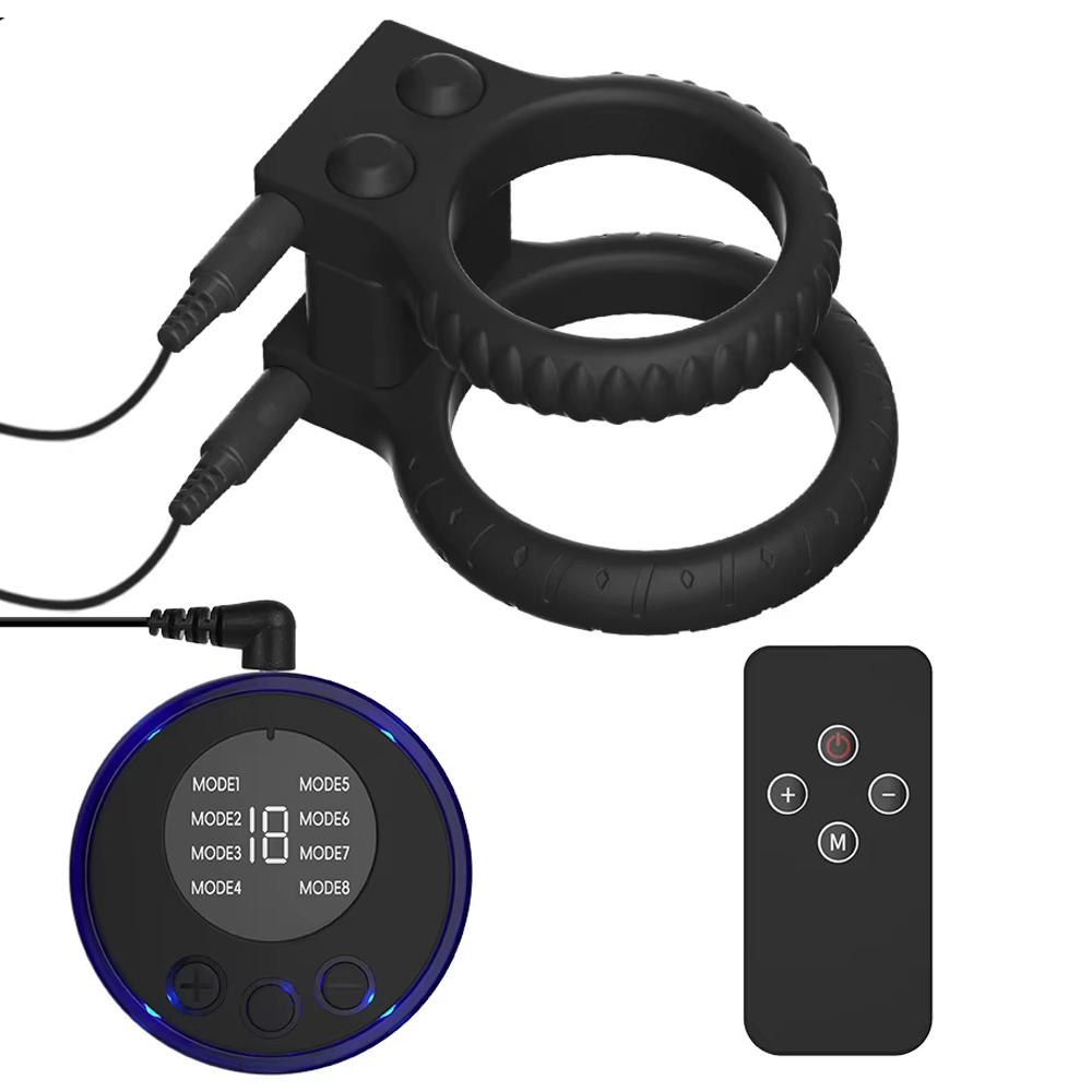 Electric Shock Lock Cock Ring Penis Trainer Stimulator Delay Ejaculation