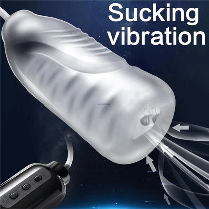 Electric Penis Trainer Pocket Pussy Masturbator with 7 Vibration & Vacuum Suction Modes