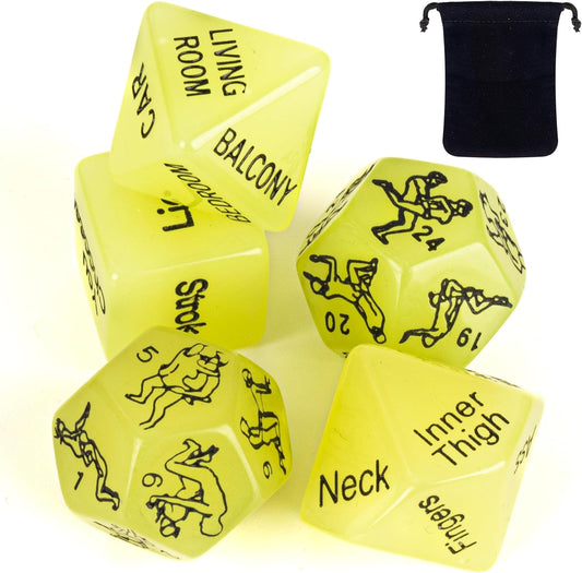 5 Pcs Sex Dice Glow in The Dark Couple Sexy Games