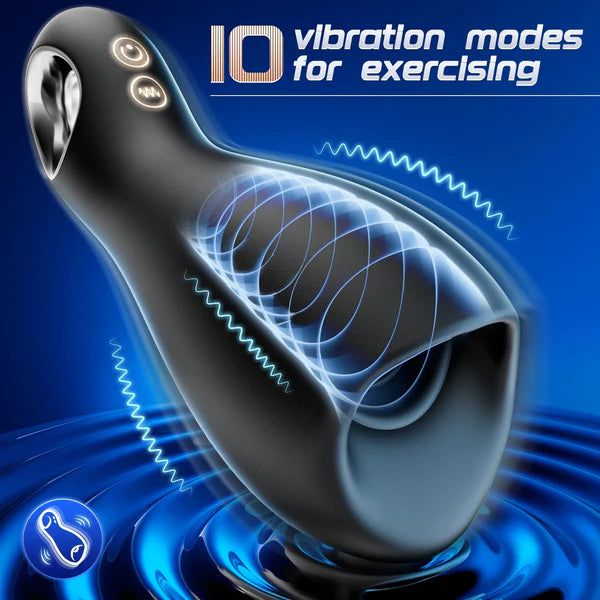 360° Wrapped 10 Vibrating & 5 Tongue Licking Male Masturbator Penis Vibrator