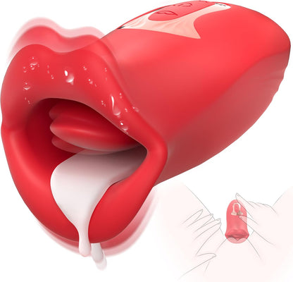 Rose Tongue Vibrator Clitoral Stimulator with 10 Vibration & 10 French Kissing Modes