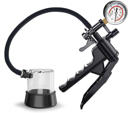 Penis Enlarger Kit Vacuum Pump Glans Trainer with 3 Rubber Sleeves & Manometer
