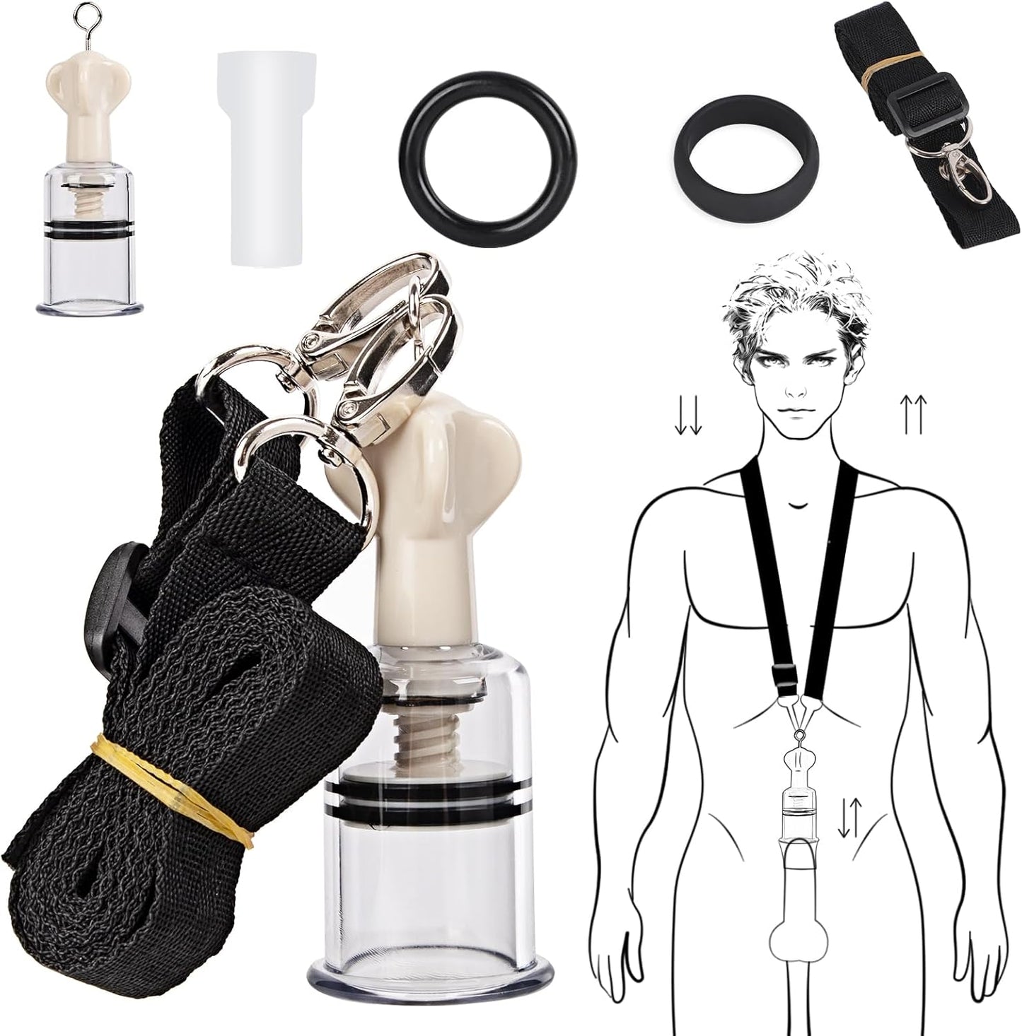 Penis Pump Extender Glans Trainer Stretcher Kit