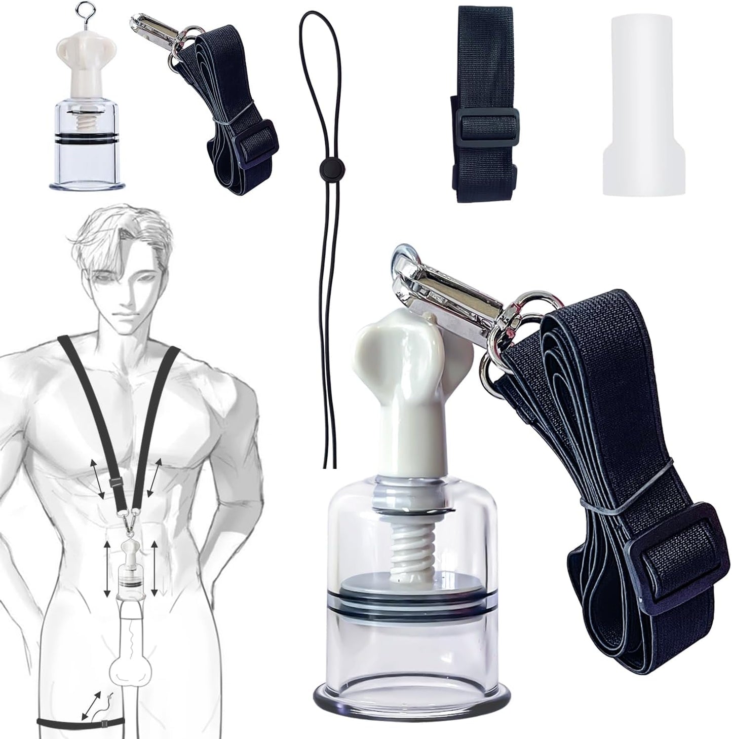3 IN 1 Penis Pump Enlarger Training Kit Cock Sleeve Masturbator
