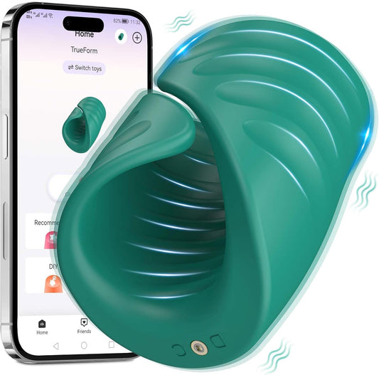 APP Control Open Adjustable Penis Trainer Vibrator Glans Stimulator with 9 Vibrating Modes