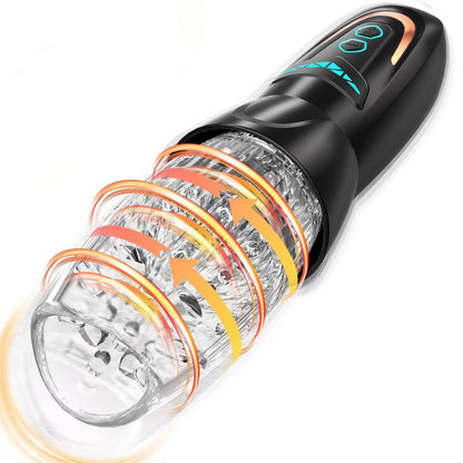 Automatic Masturbator Penis Vibrator Stroker with 10 Vibrating & 8 Thrusting & Rotating