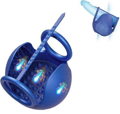 Testicle Massager Cock Ring Penis Trainer Vibrator Stimulator with 10 Vibrations Modes
