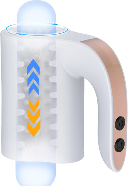 2 in 1 Automatic Masturbator Penis Trainer with 10 Telescopic Rotation Vibration Modes