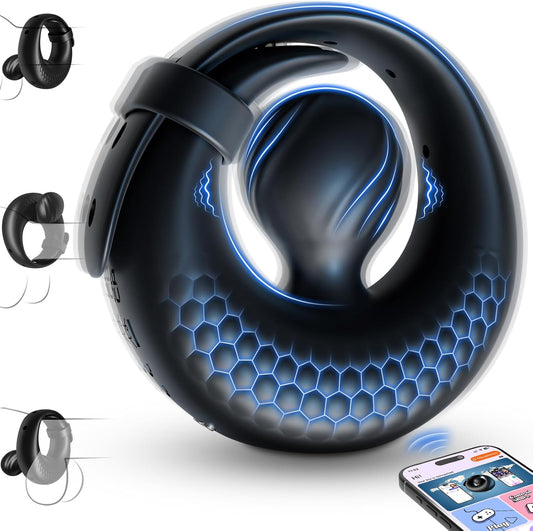 Adjustable Penis Trainer Vibrator Cock Ring Stimulator with 10 Vibration Modes
