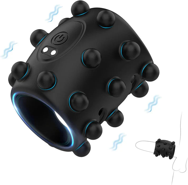 360° Soft Beads Cock Ring Penis Trainer Vibrator with 10 Vibration Modes