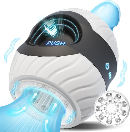 Electric Penis Trainer Stroker Blowjob Masturbator with 10 Intense Vibrations Modes