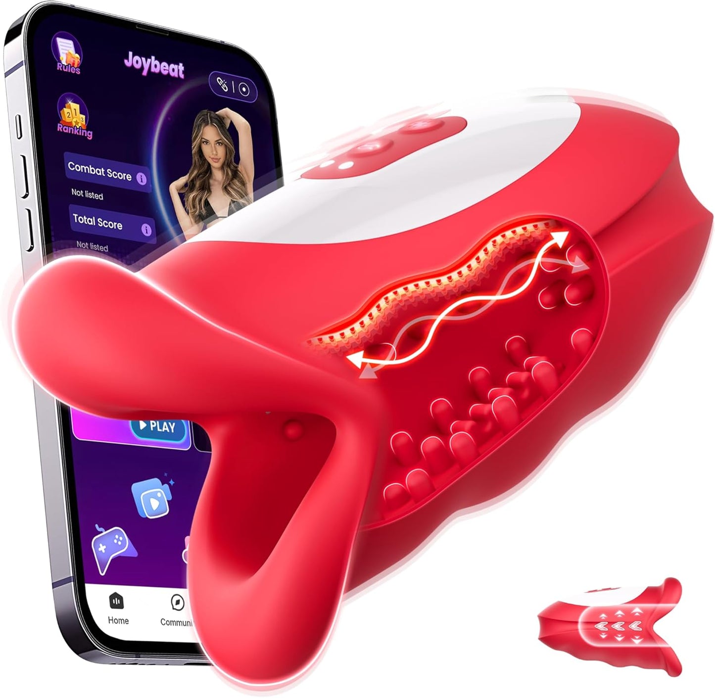 360° Blowjob Stroker Vibrator Penis Trainer Maturbator with 10 Waving & Vibrating Modes