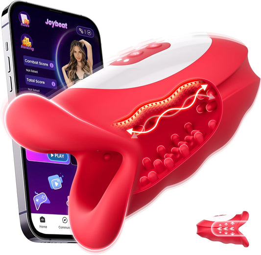 360° Blowjob Stroker Vibrator Penis Trainer Maturbator with 10 Waving & Vibrating Modes