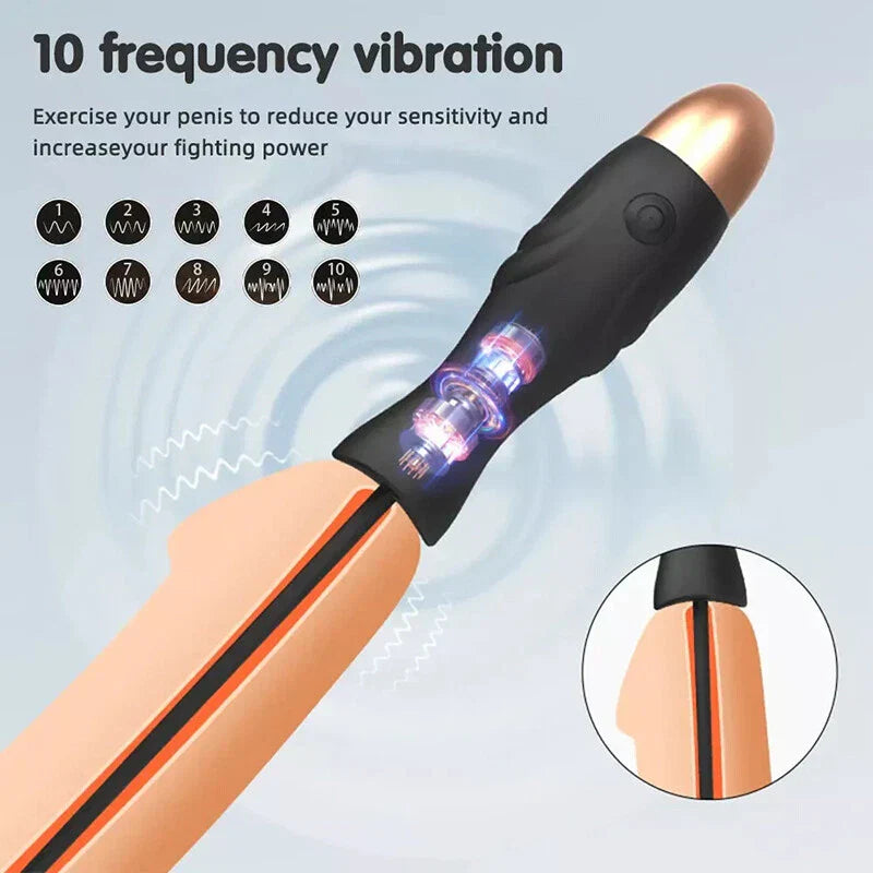 Deep Urethral Dilator Trainer Vibrator Penis Plug with 10 Vibration Modes