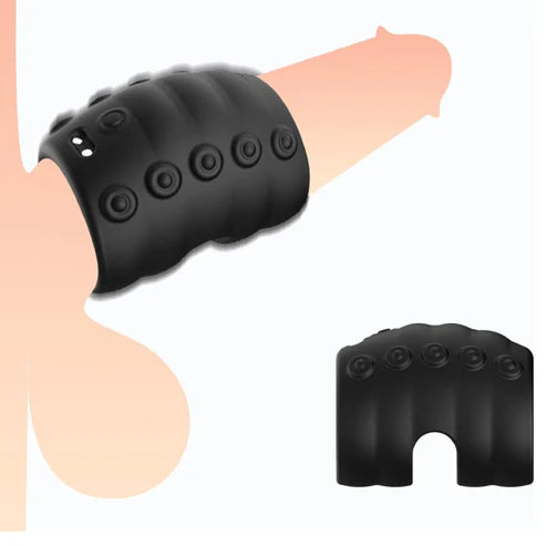 60° Soft Beads Penis Trainer Vibrator Cock Ring with 10 Vibration Modes