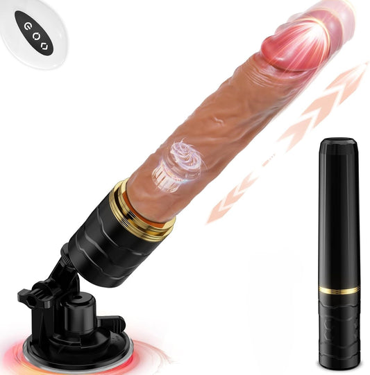 Sex Machine Realistic Thrusting Dildo Vibrator with 7 Thrusting & Vibration Modes