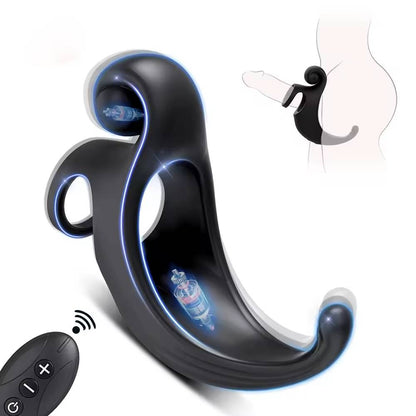 3 IN 1 Electric Penis Trainer Vibrator Cock Ring with 10 Powerful Vibration Modes