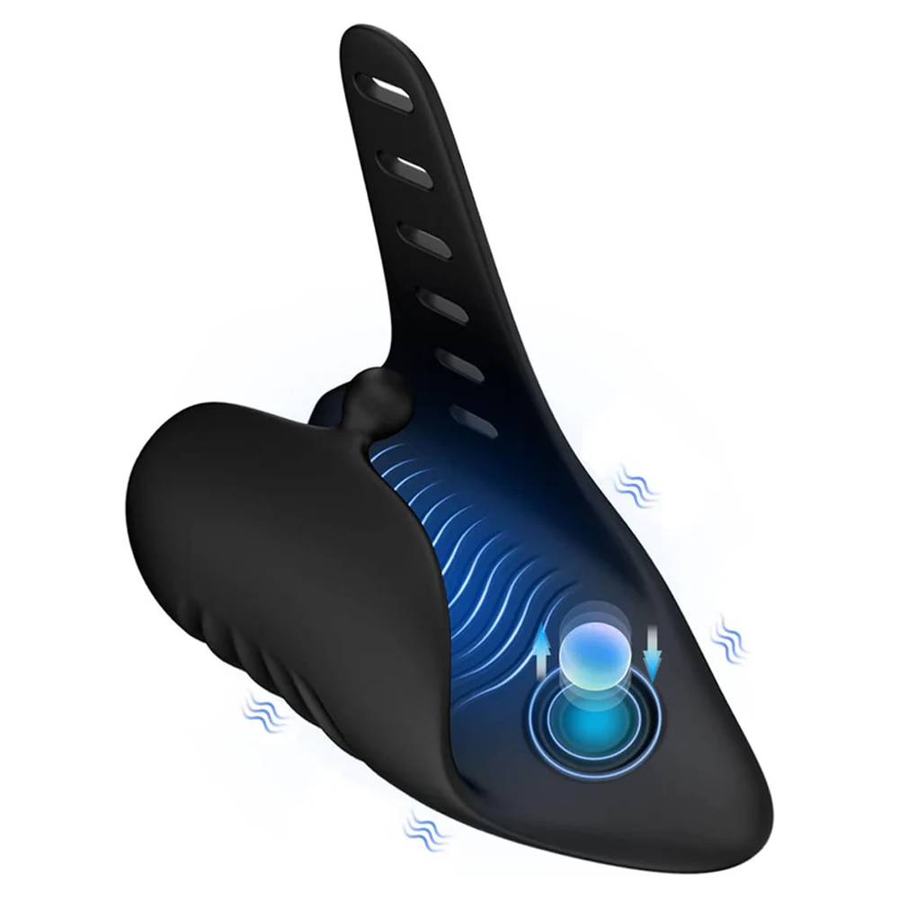 Electric Penis Trainer Glans Vibrator Stimulator with 10 Vibrating & 10 Tapping Modes