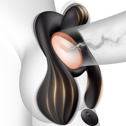 3 IN 1 Cock Ring Testicle Stimulator Penis Trainer with 3 Motors & 10 Vibrations