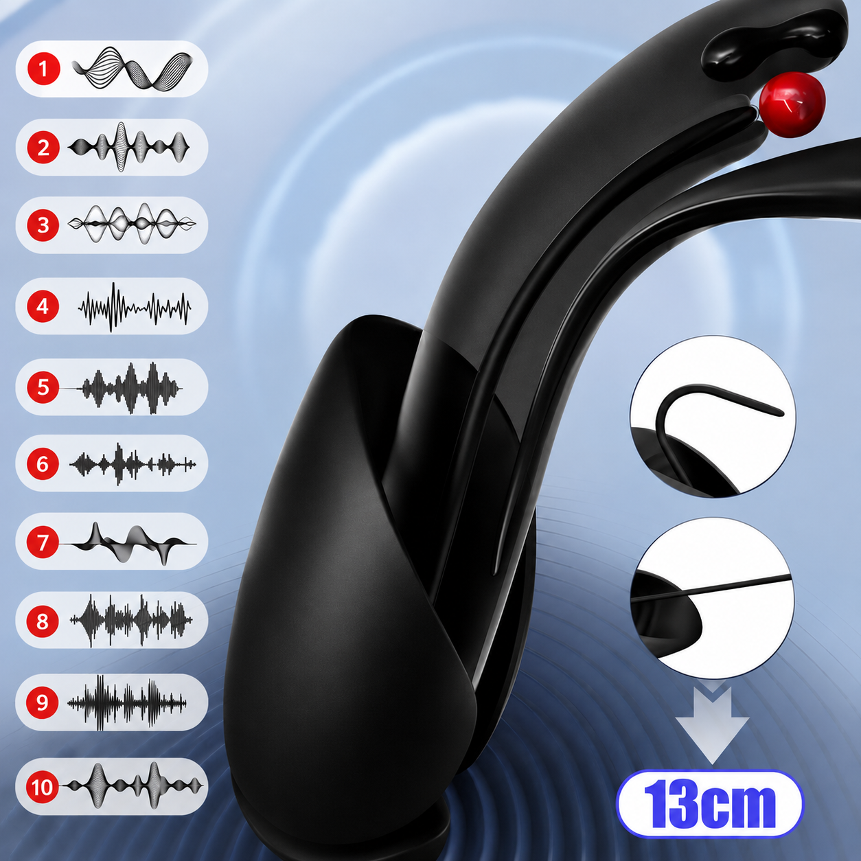 Electric Penis Trainer Dilator Urethral Vibrator Glans Stimulator with 10 Vibration Modes
