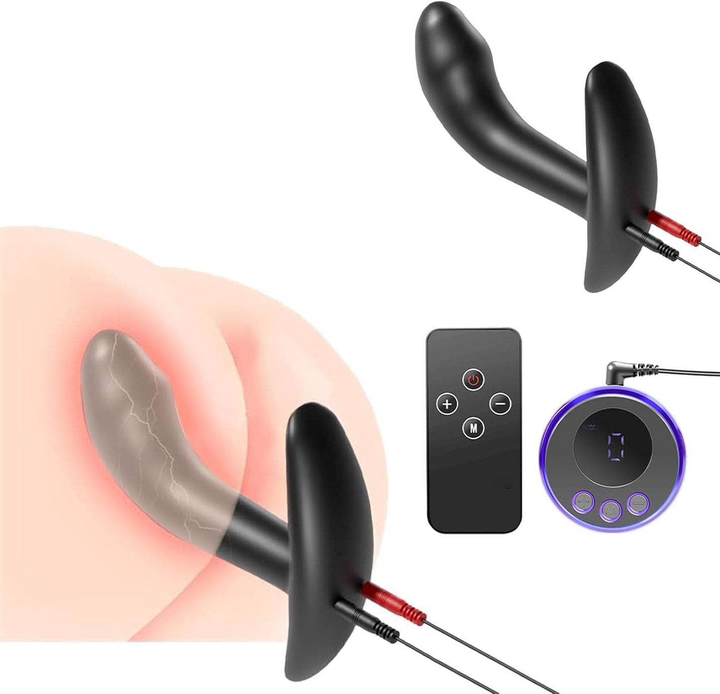 E-stim Prostate Massager Anal Plug Vibrator with 8 Modes & 19 Intensities