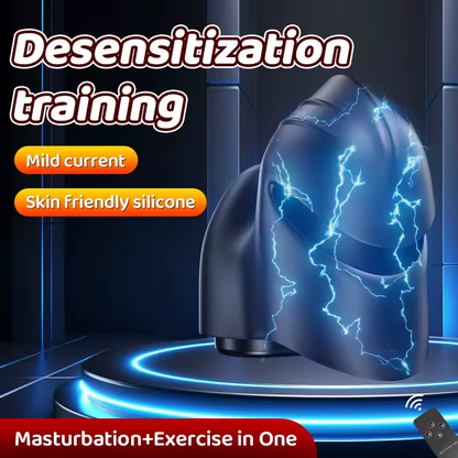 E-stim Penis Trainer Vibrator Masturbator with 12 Electric shock Modes & 20 Intensities