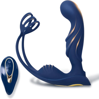 Multi Climax Male Masturbator 3 in 1 Prostate Massager with 12 Vibrating Modes