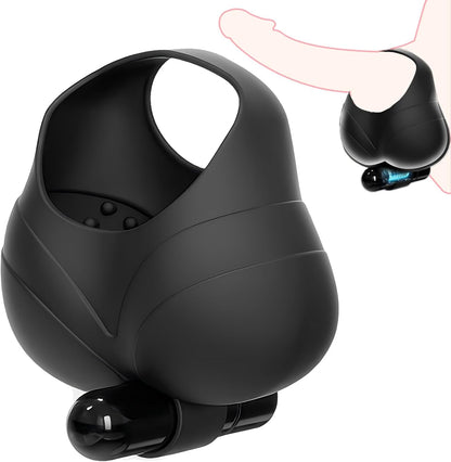 Testicle Cock Ring Vibrator Massager Masturbator with Powerful Vibrations