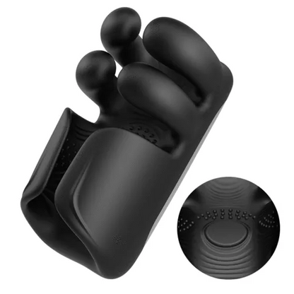 Electric Penis Trainer Glans Vibrator with 10 Massaging & Tapping & Vibrating