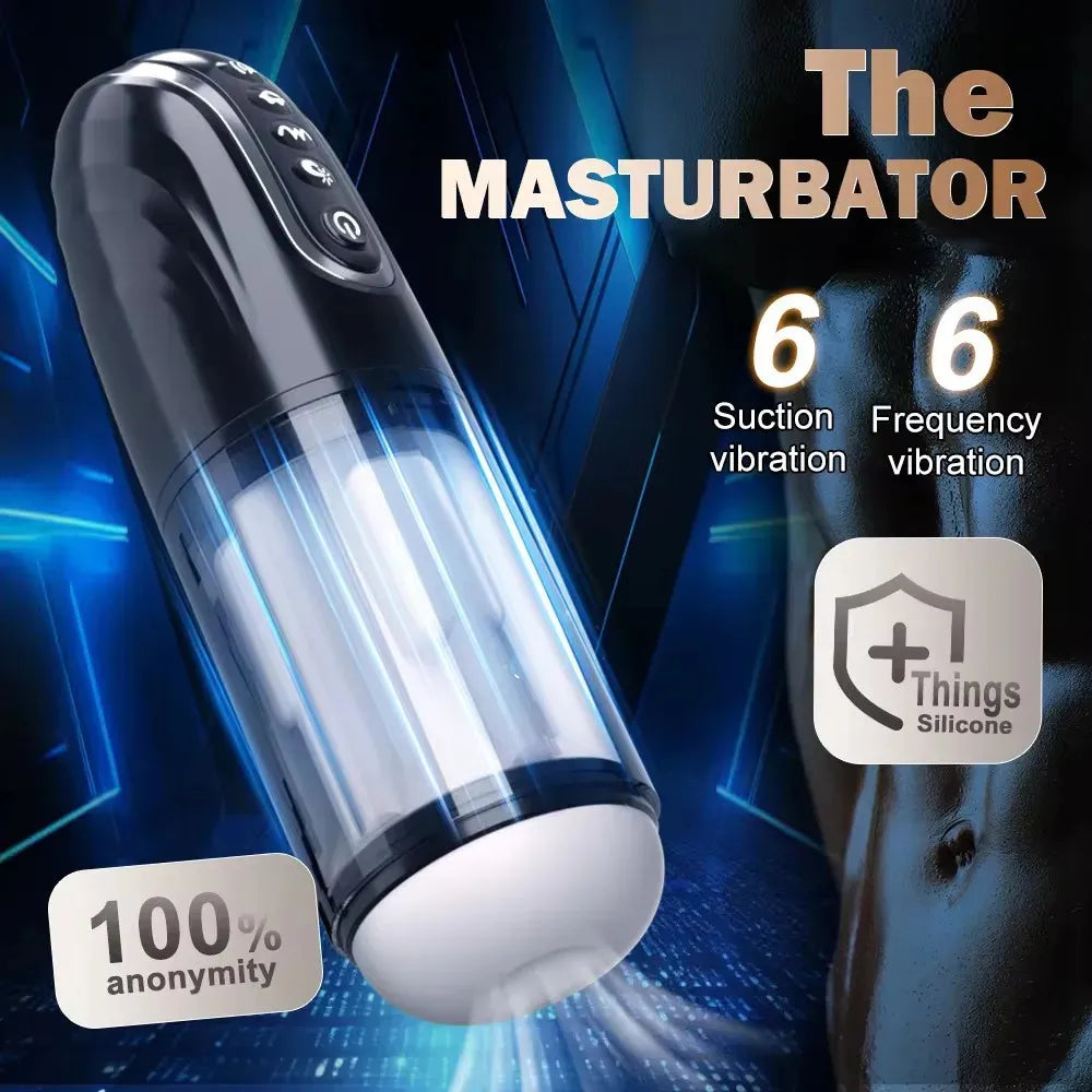 Automatic Masturbator Stroker Blowjob Massage with 6 Suction & 6 Vibration Modes