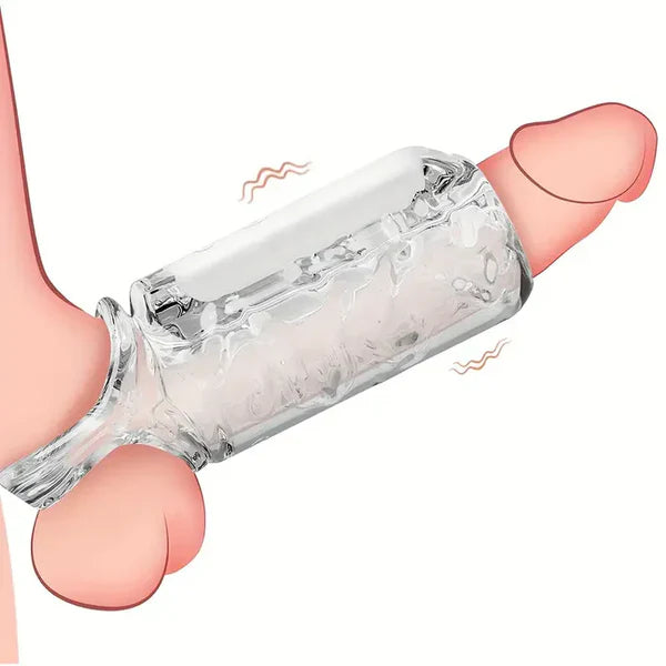 Electric Penis Sleeve Cock Vibrator Masturbator with 10 Vibration Modes