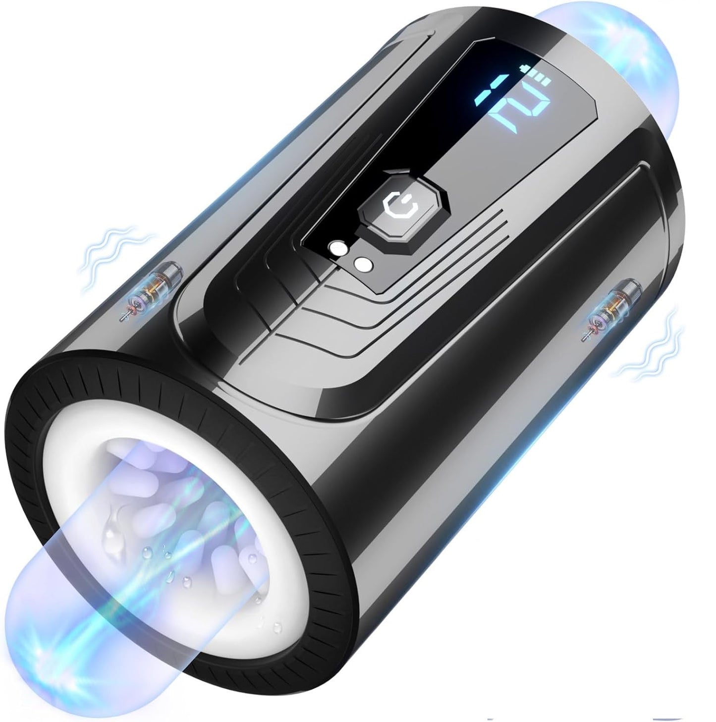 Open-Ended Automatic Masturbator Pocket Pussy Penis Vibrator with 12 Vibrating Modes