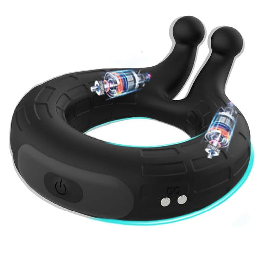 Penis Ring Vibrator Stimulator Adult Sex Toy with 10 Vibrating Patterns