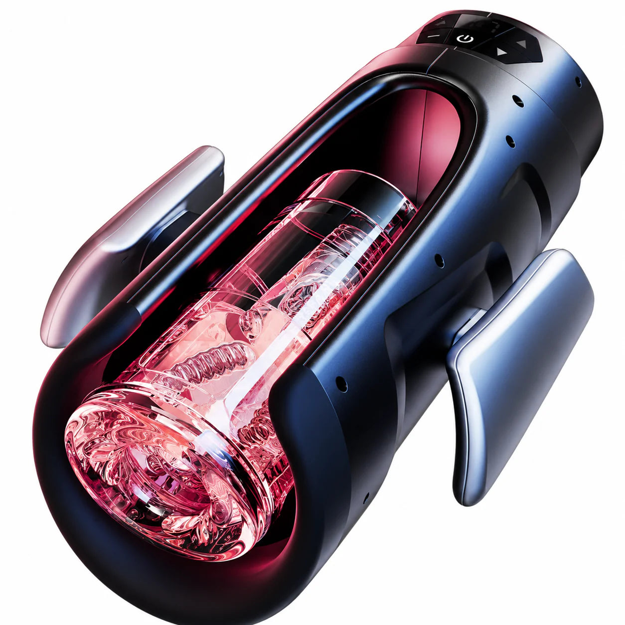 Double-Handle Electric Masturbator Penis Vibrator Trainer with 7 Telescopic Functions