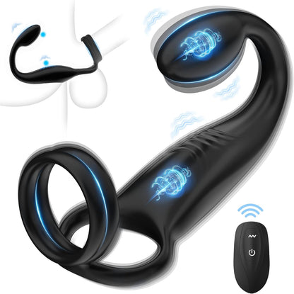 Erection Vibrator Adult Anal Plug Prostate Massager with 10 Vibration Modes