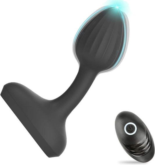 2 In 1 Anal Vibrator Butt Plug with 10 Powerful Vibration Modes