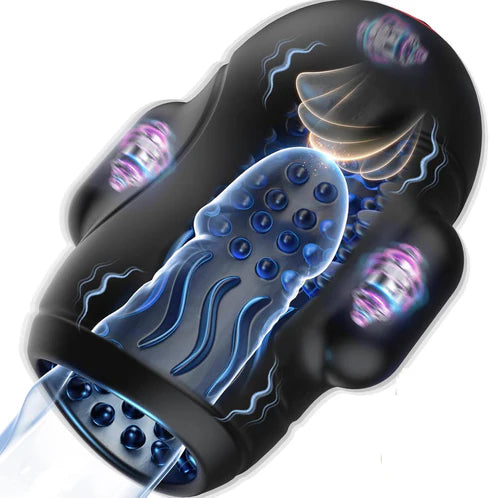 4 IN 1 Automatic Penis Trainer Vibrator Masturbator Stroker with 10 Vibrations & 3 Motors