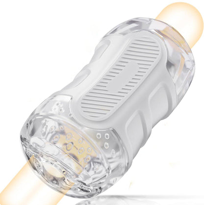 Open-Ended Dual Channel Penis Sleeve Oral Masturbator Pocket Pussy Stroker