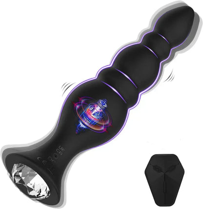 Remote Control Anal Beads Butt Plug Prostate Massager with 10 Powerful Vibrations