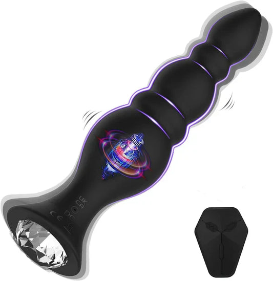 Remote Control Anal Beads Butt Plug Prostate Massager with 10 Powerful Vibrations